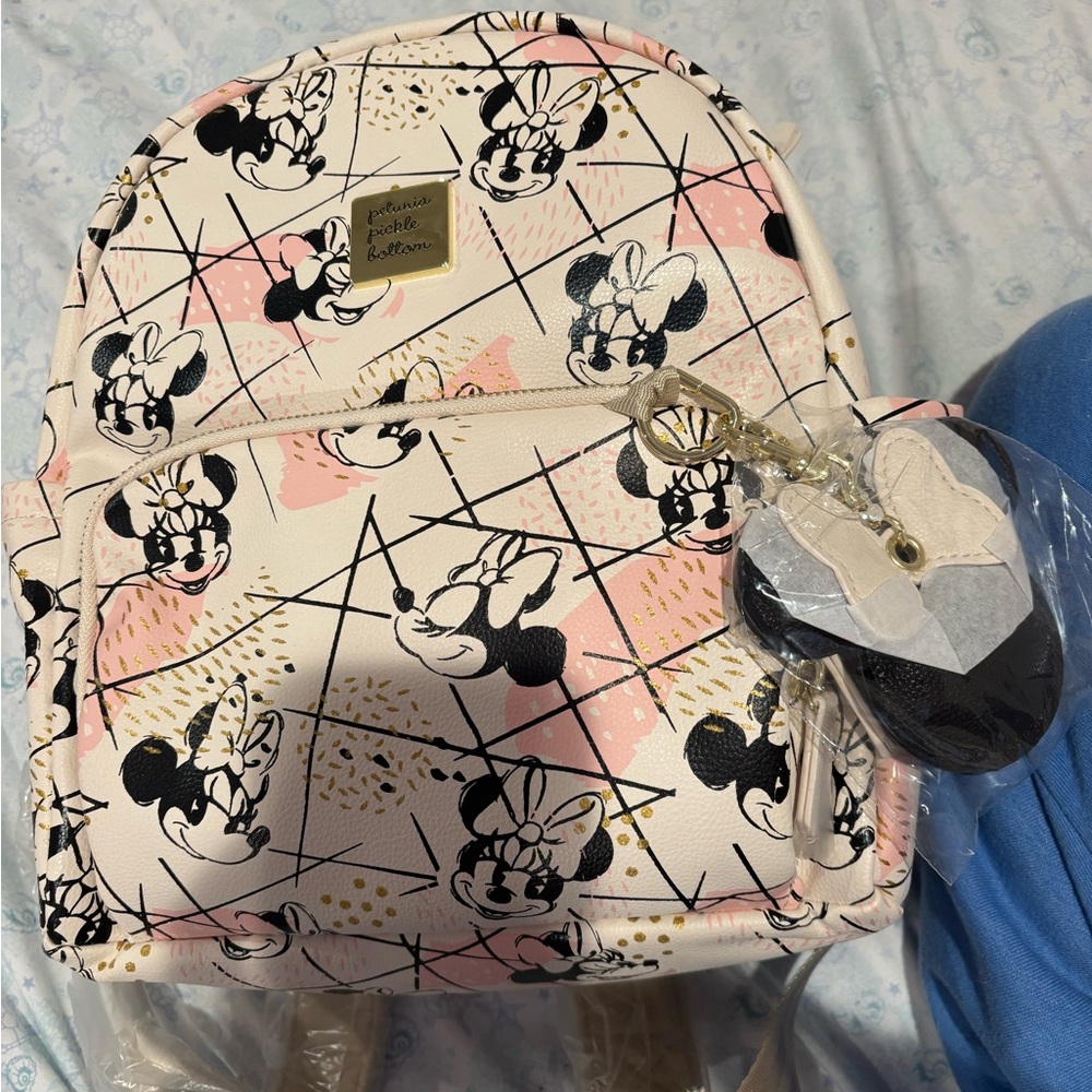 Petunia Pickle Bottom Disney Shimmery Minnie Mouse Backpack Diaper Bag Brand New